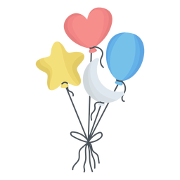 Globo lindo cuerda plana Diseño PNG