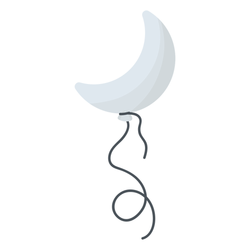 Balloon string crescent flat PNG Design