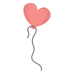 Coração de corda de balão achatado Transparent PNG