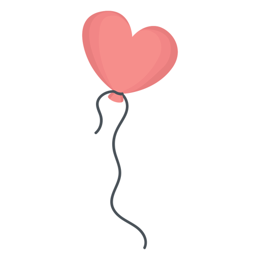 Balloon string heart flat PNG Design