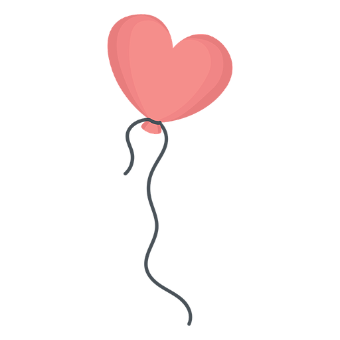 Balloon String Heart Flat PNG & SVG Design For T-Shirts