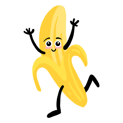 Banana peel flat PNG Design