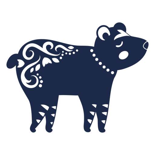 Ilustração de padrão de ornamento de flor de urso Desenho PNG