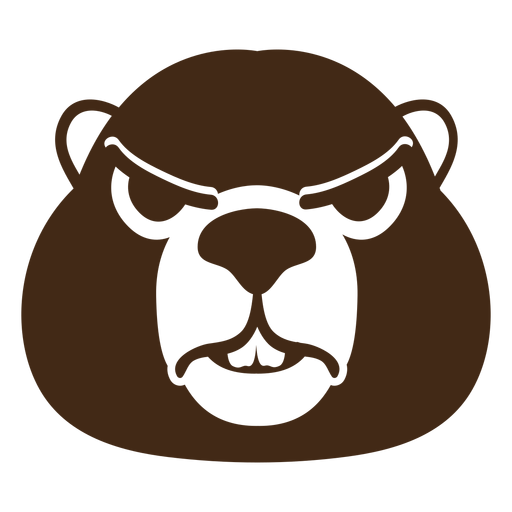 Beaver angry muzzle head flat PNG Design