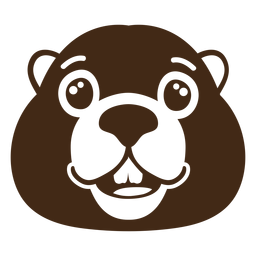 Beaver happy muzzle head flat PNG Design