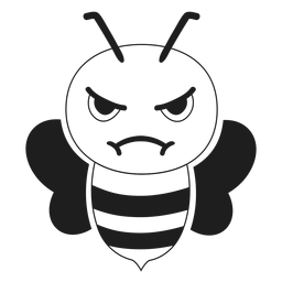 Abelha zangada com o focinho na cabeça Desenho PNG