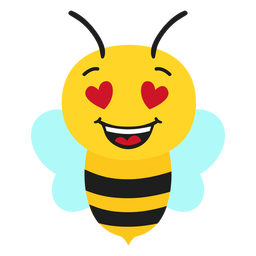 Abeja enamorada cabeza de hocico plana Diseño PNG