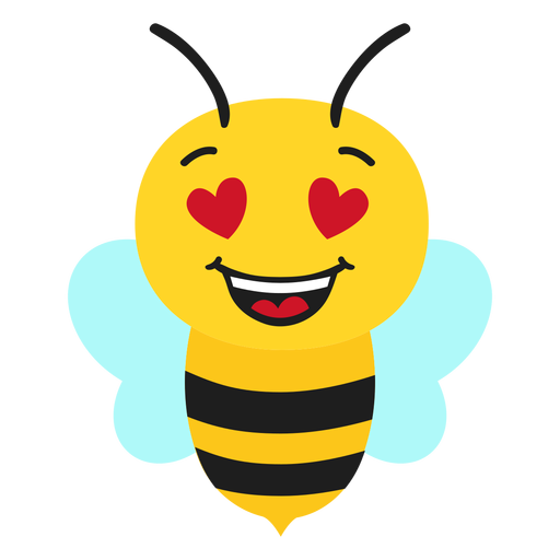 Bee enamoured muzzle head flat PNG Design