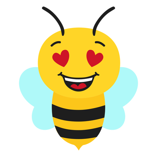 Biene verliebt M?ndungskopf flach PNG-Design