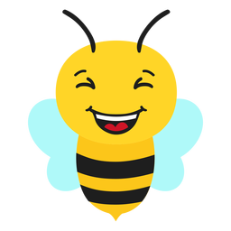 Bee happy muzzle head flat PNG Design