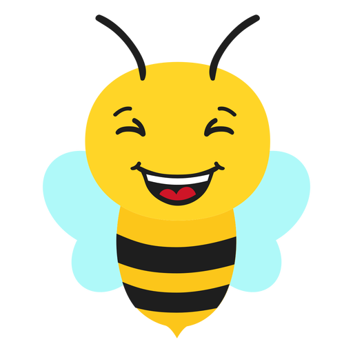 Abeja feliz cabeza de hocico plana Diseño PNG