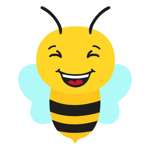 Bee happy muzzle head flat PNG Design