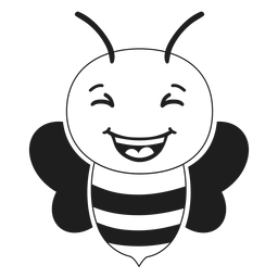 Bee happy muzzle head stroke PNG Design