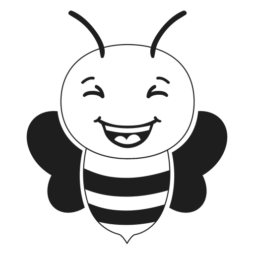 Bee happy muzzle head stroke PNG Design
