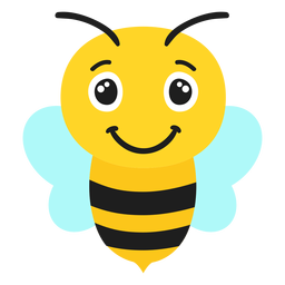 Abelha alegre com o focinho achatado Desenho PNG