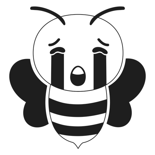 Bee sad muzzle head stroke PNG Design