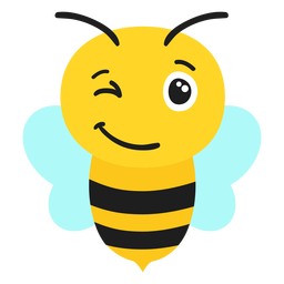 Bee wink muzzle head flat Transparent PNG