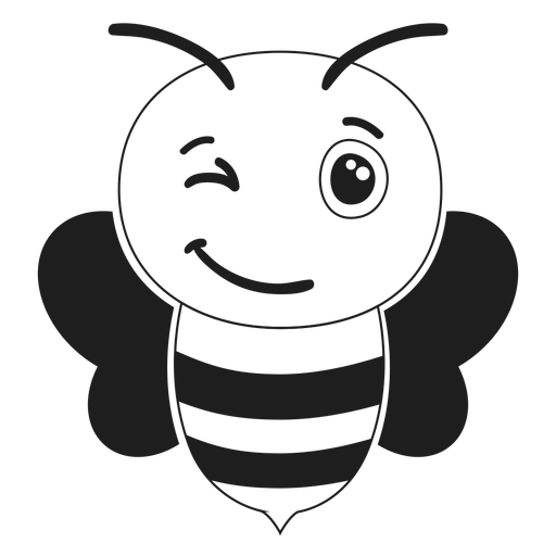 Bee wink muzzle head stroke PNG Design