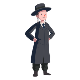 Casaco judeu de menino chato Desenho PNG