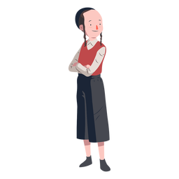 Boy jewish posture flat PNG Design