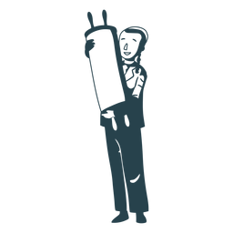 Niño judío rollo rollo silueta detallada Diseño PNG