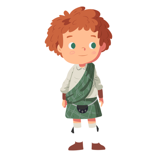 Boy kilt scottish sporran flat PNG Design