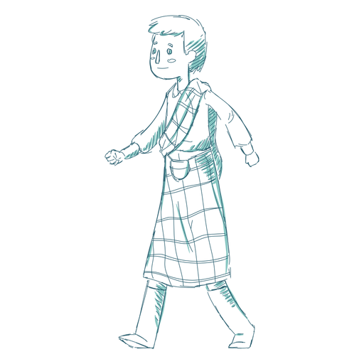 Junge schottische Kilt-Sporran-Linie PNG-Design
