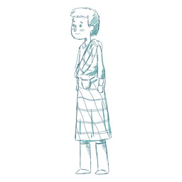 Linha de kilt de esporrão escocês Desenho PNG