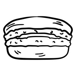 Traço de sanduíche de hambúrguer Desenho PNG