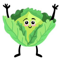 Cabbage leaf flat PNG Design