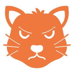 Katze wütend Kopf Schnauze flach PNG-Design