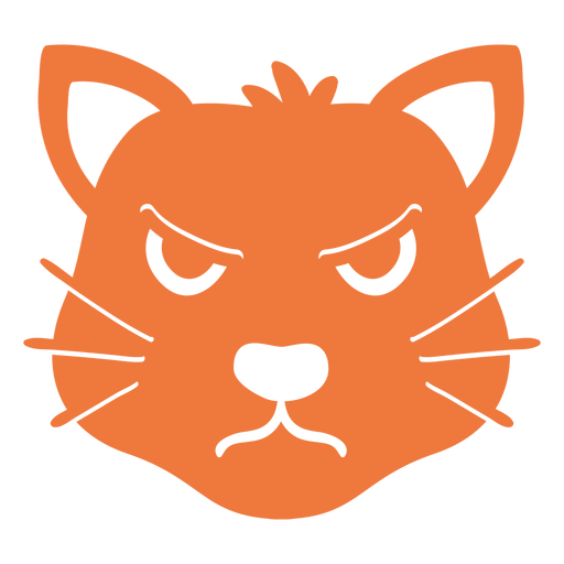 Cat angry head muzzle flat PNG Design
