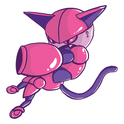 Cyborg gato plana Desenho PNG
