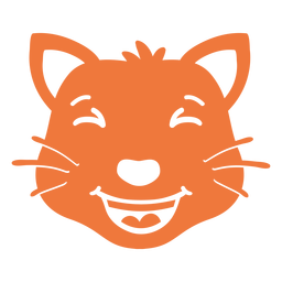 Cat happy head muzzle flat PNG Design