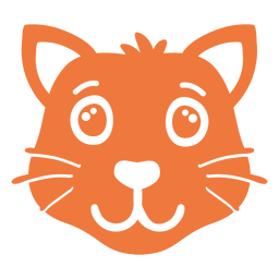Cat joyful head muzzle flat PNG Design