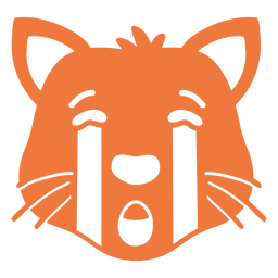 Cat sad head muzzle flat PNG Design