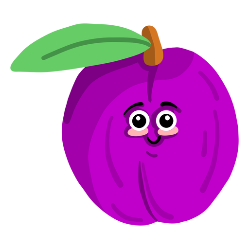 Cherry plum plum flat PNG Design