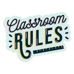 Etiqueta engomada de la insignia de las reglas del aula Diseño PNG