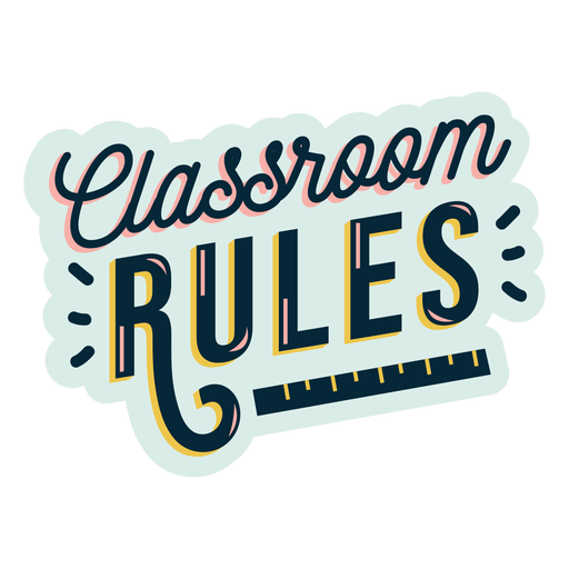 Autocolante com o emblema das regras da sala de aula Desenho PNG
