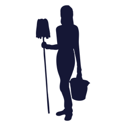 Cleaner bucket mop silhouette PNG Design Transparent PNG
