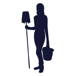 Silhueta de esfregona de balde mais limpa Desenho PNG