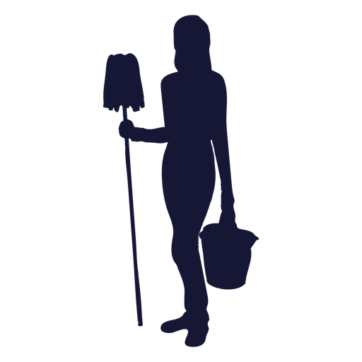 Cleaner bucket mop silhouette PNG Design
