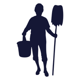 Sauberere Moppschaufelschattenbild PNG-Design