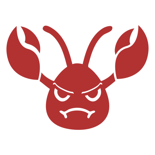 Crawfish angry head muzzle flat PNG Design