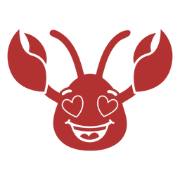 Langusten verliebte Kopfmündung flach PNG-Design