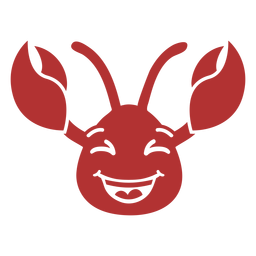 Crawfish happy head muzzle flat PNG Design
