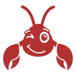 Bozal de cabeza de guiño de cangrejo plano Diseño PNG
