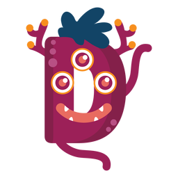D d carta monstruo plano Diseño PNG