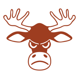 Hirsch wütend Kopf Schnauze flach PNG-Design