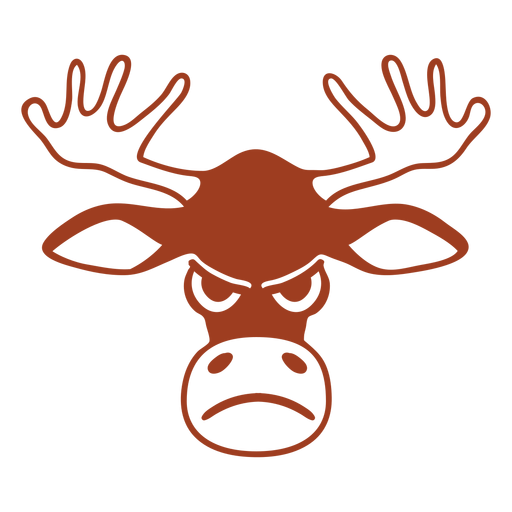 Deer angry head muzzle flat PNG Design
